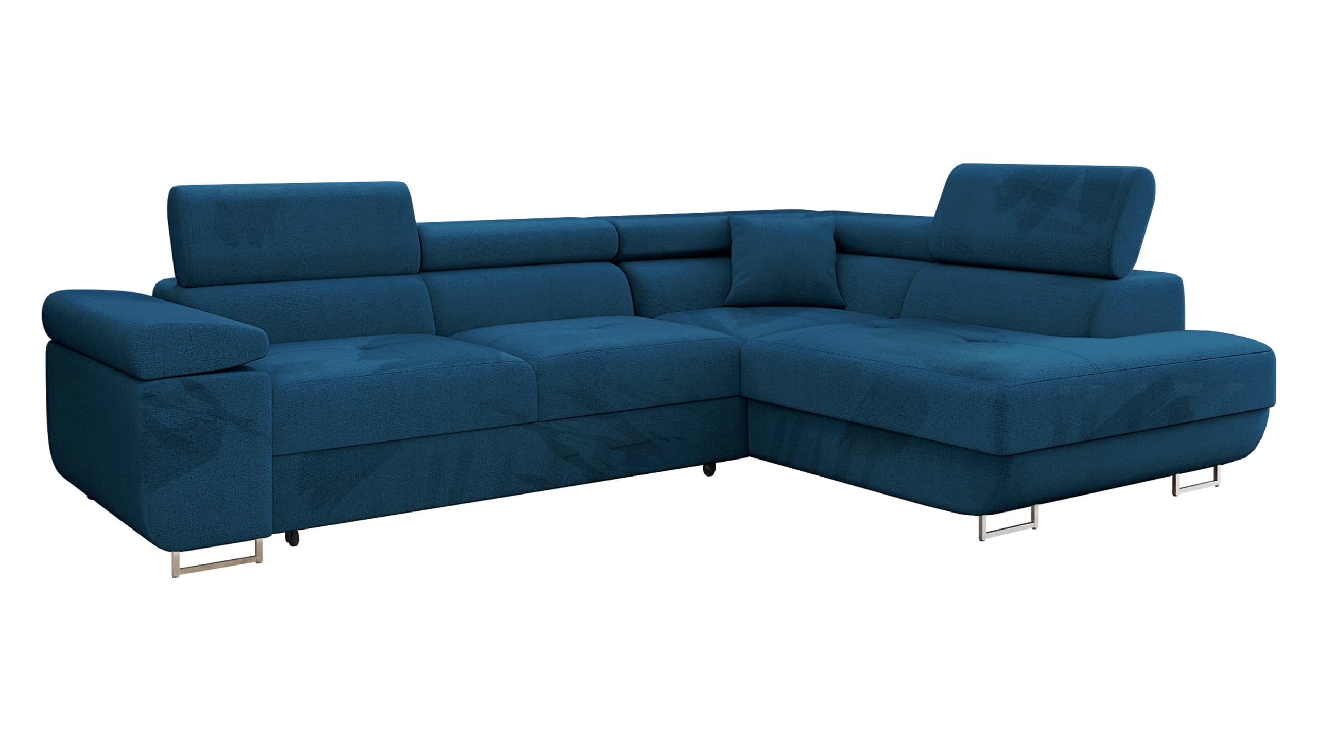 Mirjan24 Torezio Corner Sofa with Bed Box, Adjustable Headrests, Sofa with Sleep Function, Corner Couch for Living Room, Upholstered Corner, L-Shape Couch with Bed Function (Manila 16, Side: Left)