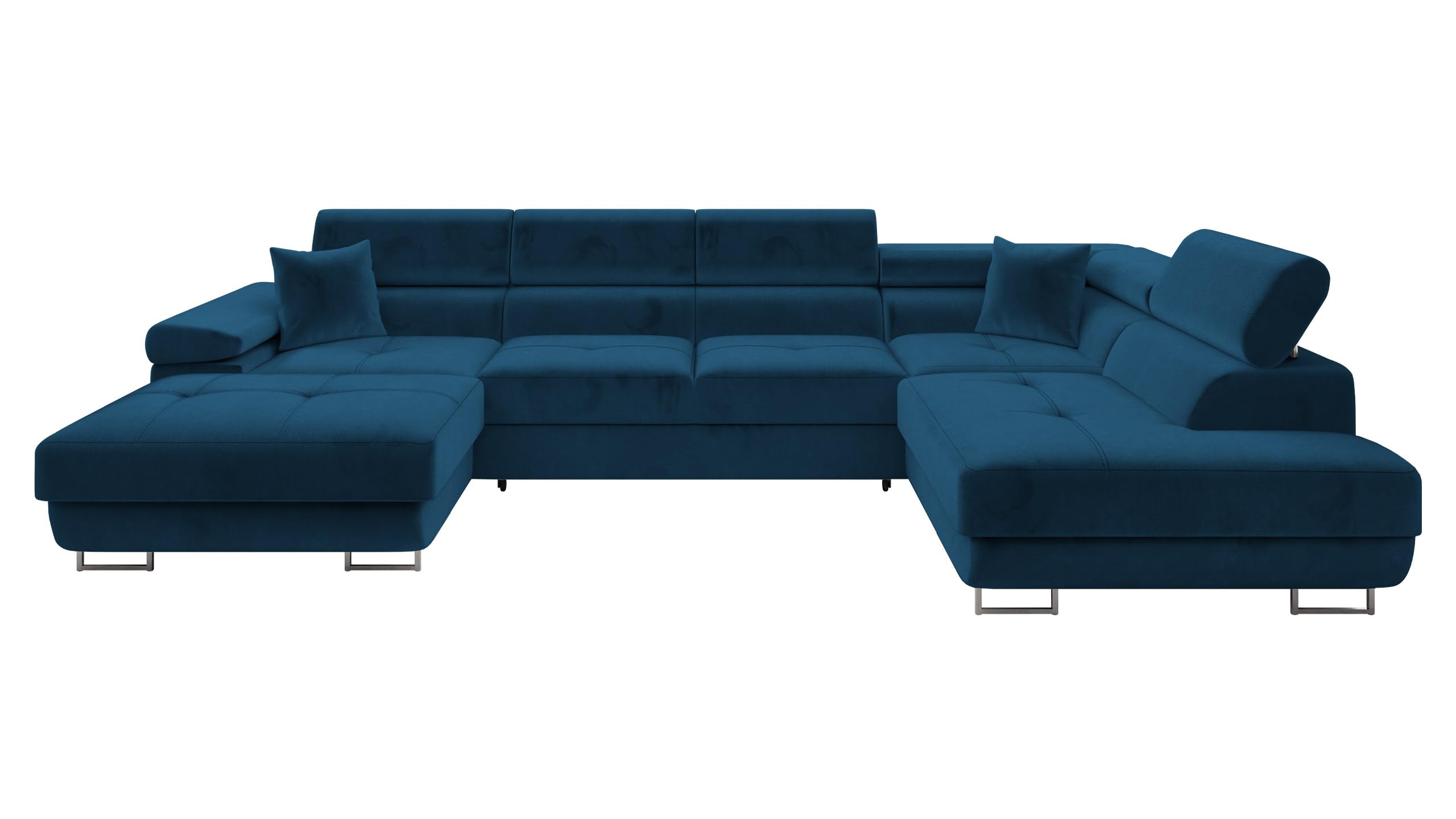 Mirjan24 Ecksofa Torezio Bis mit Bettkasten, Einstellbare Kopfstützen, Sofa mit Schlaffunktion, Eckcouch für Wohnzimmer, Polsterecke, U-Form Couch mit Bettfunktion (Soft 011 + Lux 06, Seite: Rechts)